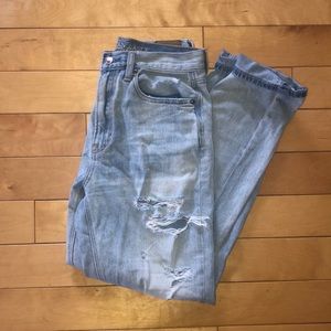 American Eagle Mom Jeans Distressed